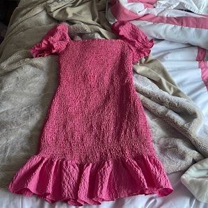 pink ruffle dress from zara